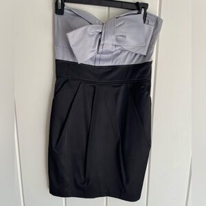 New York Collection Black & Silver Strapless Party Dress Homecoming Cocktail
